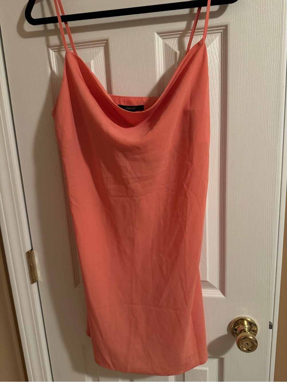 Forever 21 Coral Cowl Neck Mini Slip Dress. Brand New